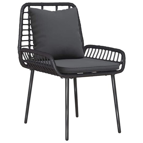 Tuin eettafelset 3 pcs Zwart en Anthraciet poly rattan 5
