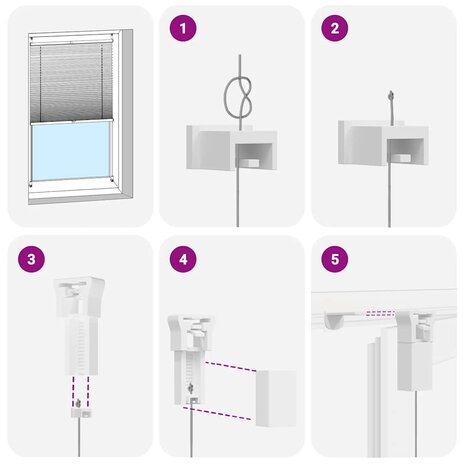 Rolgordijn 40x200 cm geplooid wit 5