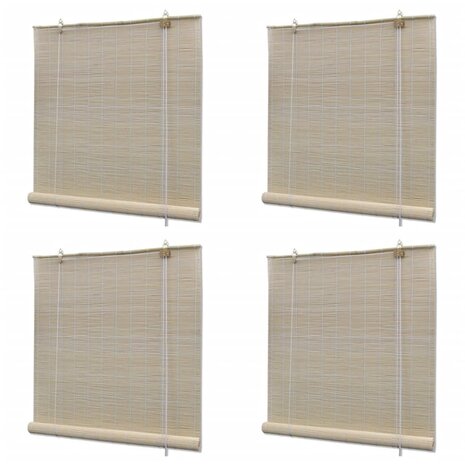 Rolgordijnen 4 st 120x160 cm bamboe natuurlijk 1