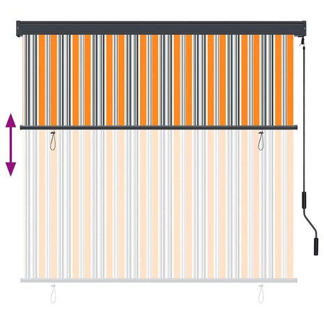 Rolgordijn Geel en Blauw 180x250 cm Stof en Aluminium 7