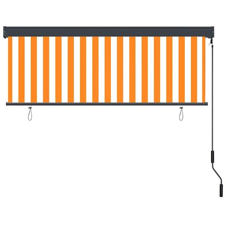 Rolgordijn Wit en Oranje 180x250 cm Stof en Aluminium 3