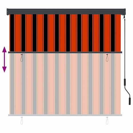 Rolgordijn Oranje en Bruin 180x250 cm Stof en Aluminium 7