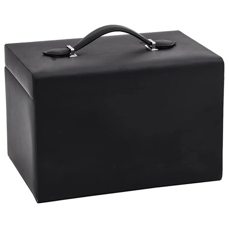 Sieradendoosje 3-laags spiegel afsluitbaar 26x18x17,5 cm zwart 7
