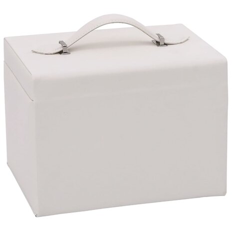 Sieradendoosje 4laags spiegel afsluitbaar 22,5x17,5x16,5 cm wit 7