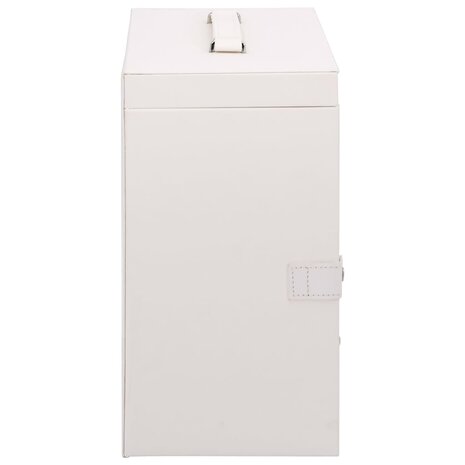 Sieradendoosje 5-laags met spiegel afsluitbaar wit 7