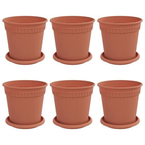 Plantenpotten 6 pcs Baksteenrood &Oslash; 17 x 14 cm Kunststof 2