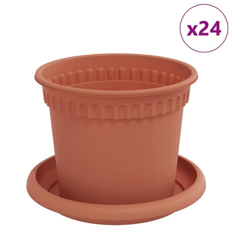 Plantenpotten 24 pcs Baksteenrood &Oslash; 12,5 x 10 cm Kunststof 2