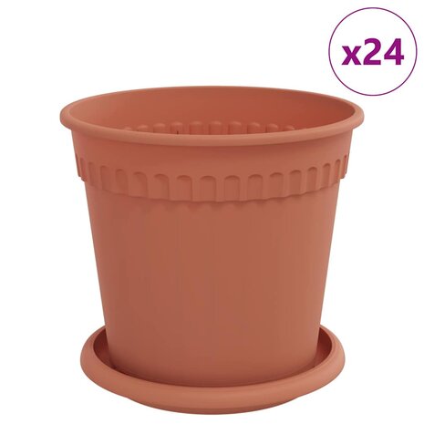 Plantenpotten 24 pcs Baksteenrood &Oslash; 17 x 14 cm Kunststof 2