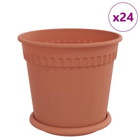 Plantenpotten 24 pcs Baksteenrood &Oslash; 19 x 16 cm Kunststof 2