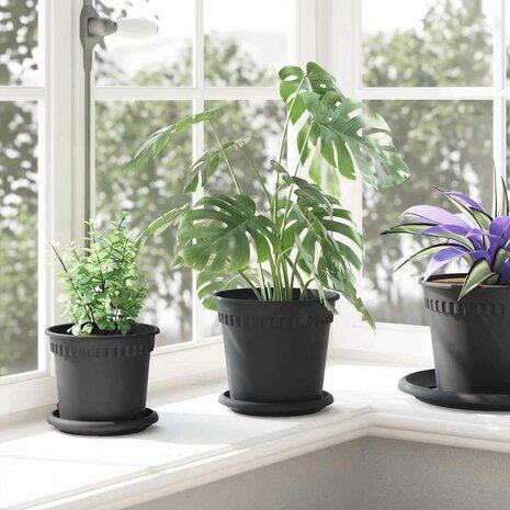 Plantenpotten 24 pcs Zwart &Oslash; 17 x 14 cm Kunststof 4