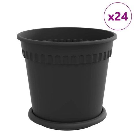 Plantenpotten 24 pcs Zwart &Oslash; 19 x 16 cm Kunststof 2