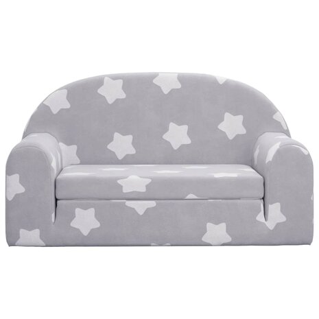 Kinderslaapbank 2-zits met sterren zacht pluche lichtgrijs 3