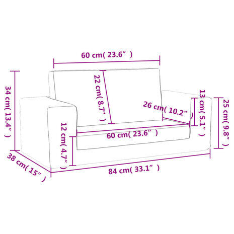 Kinderslaapbank 2-zits met sterren zacht pluche lichtgrijs 9