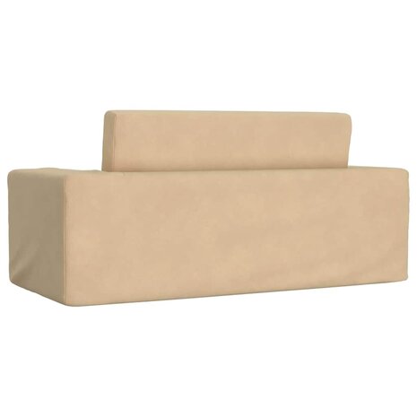 Kinderslaapbank 2-zits zacht pluche cr&egrave;mekleurig 6