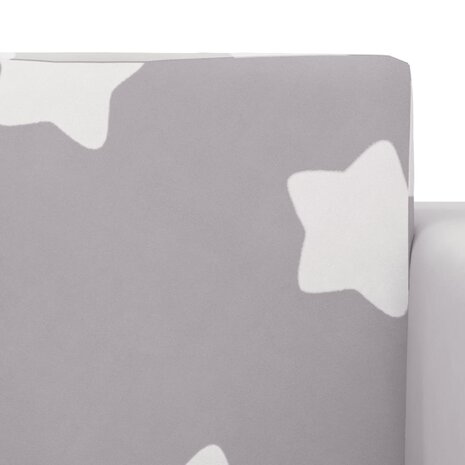 Kinderslaapbank 2-zits met sterren zacht pluche lichtgrijs 7