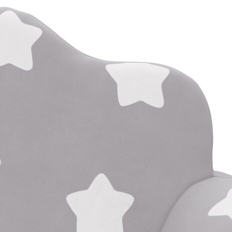 Kinderslaapbank 2-zits met sterren zacht pluche lichtgrijs 6