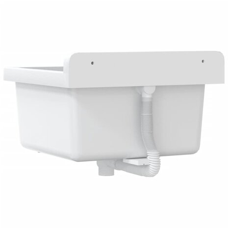 Spoelbak wandgemonteerd 40x40x24 cm hars wit 6