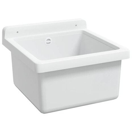 Spoelbak wandgemonteerd 40x40x24 cm hars wit 8