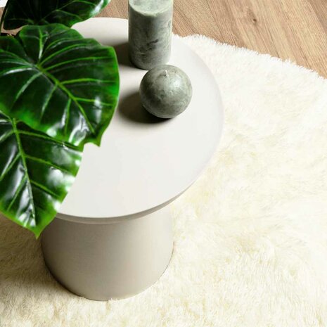 Hoogpolig vloerkleed NAVARRA 120x120 cm polyester cr&egrave;mekleurig 8