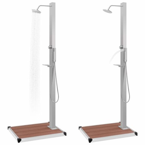 Buitendouche met bak HKC roestvrij staal 3