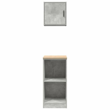 Garagekasten 2 st bewerkt hout betongrijs 5
