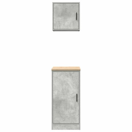 Garagekasten 2 st bewerkt hout betongrijs 8