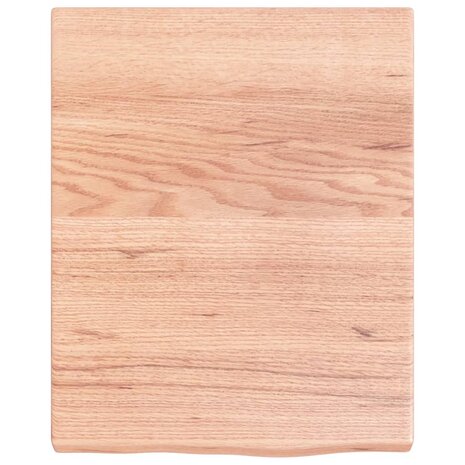 Wastafelblad 40x50x(2-4) cm behandeld massief hout lichtbruin 3