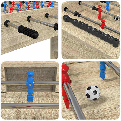 Voetbaltafel Sonoma Eiken 125 x 60,5 x 80 cm Bewerkt hout 8