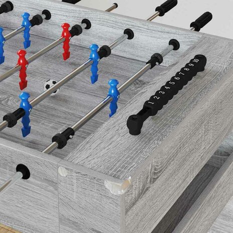 Voetbaltafel Grijze Sonoma 125 x 60,5 x 80 cm Bewerkt hout 3
