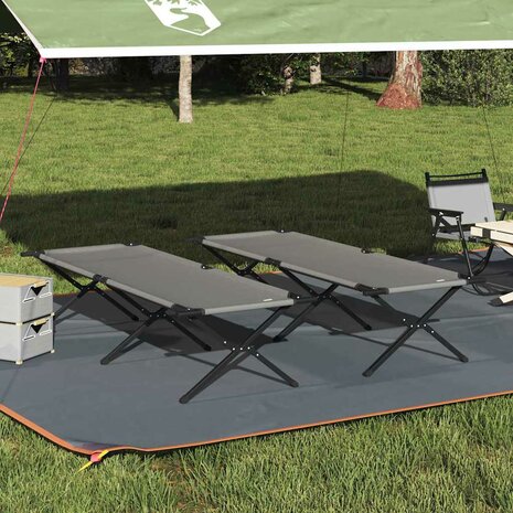 Opvouwbaar Veldbed 2 pcs Grijs 210 x 80 x 46 cm Oxford stof 1