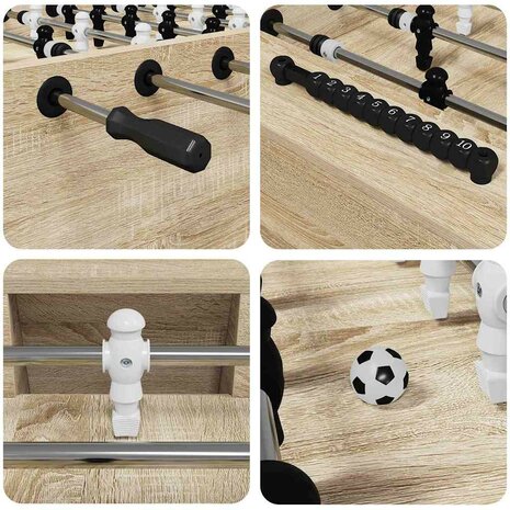 Voetbaltafel Sonoma Eiken 146,5 x 74 x 85 cm Bewerkt hout 8