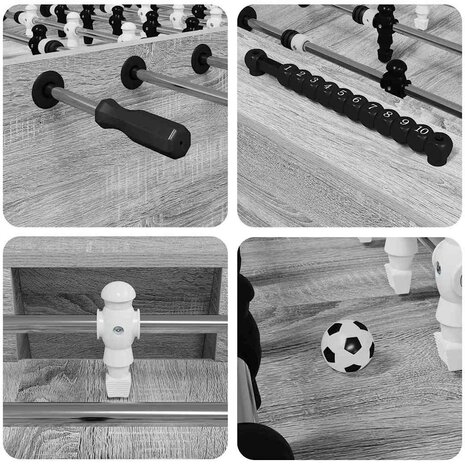 Voetbaltafel Grijze Sonoma 146,5 x 74 x 85 cm Bewerkt hout 8