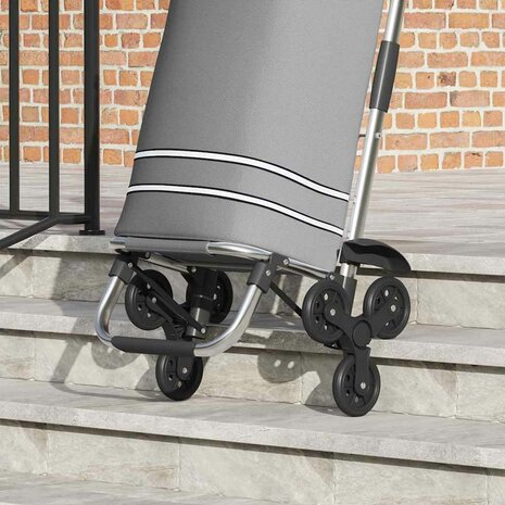 Boodschappentrolley Grijs 47 x 39 x 100,5 cm Oxford stof 5