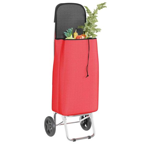 Boodschappentrolley Rood 35 x 28 x 92 cm Oxford stof 3