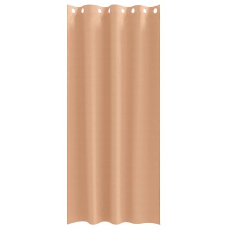 Zwart-out Gordijnen met Ringen 2 pcs Licht Bruin 245 x 140 cm 4