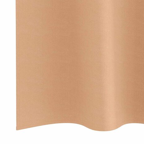 Zwart-out Gordijnen met Ringen 2 pcs Licht Bruin 245 x 140 cm 6