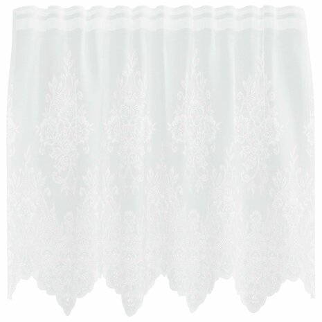 Kantgordijn met gordijnen Bloemen Wit 80 x 150 cm Polyester 2