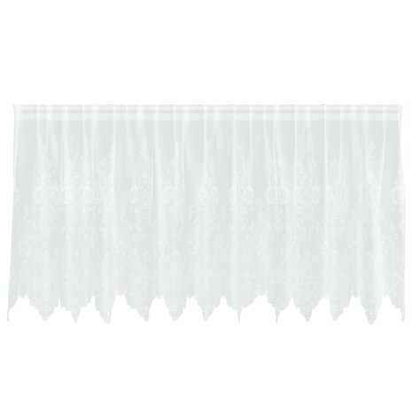 Kantgordijn met gordijnen Bloemen Wit 120 x 300 cm Polyester 2