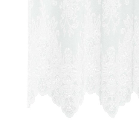 Kantgordijn met gordijnen Bloemen Wit 120 x 300 cm Polyester 5