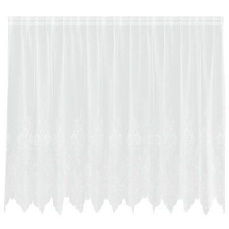 Kantgordijn met gordijnen Bloemen Wit 160 x 300 cm Polyester 2