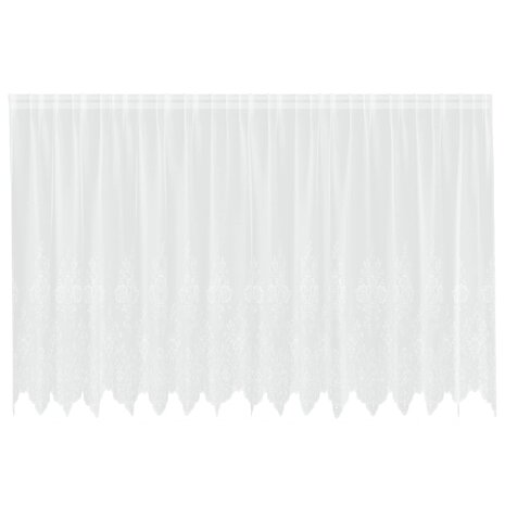 Kantgordijn met gordijnen Bloemen Wit 140 x 400 cm Polyester 2