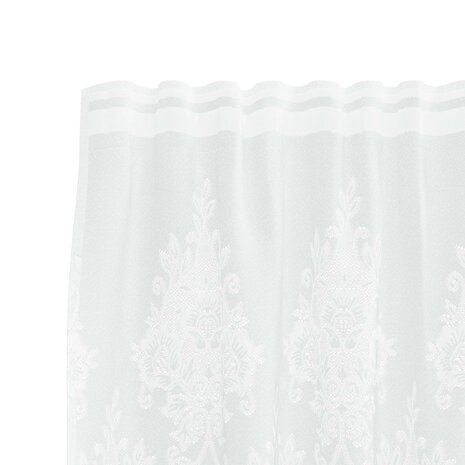 Kantgordijn met gordijnen Bloemen Wit 260 x 500 cm Polyester 4