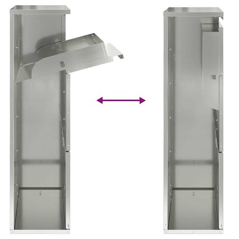 Pakketbrievenbus Zilver 44 x 22 x 82 cm Gegalvaniseerd staal 9