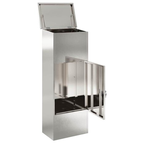 Pakketbrievenbus Zilver 44,5 x 29 x 110,5 cm Roestvrij staal 4