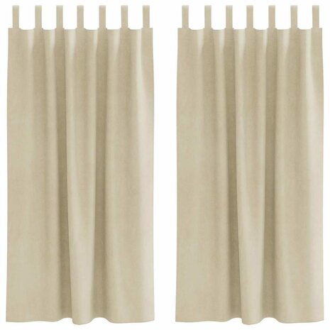 Verduisterende gordijnen 2 pcs Cr&egrave;me 140 x 175 cm Fluweel 2