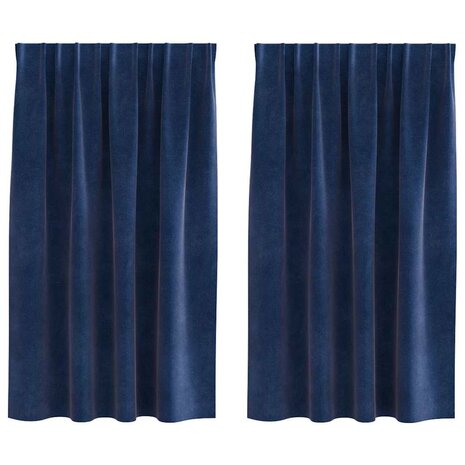 Verduisterende gordijnen 2 pcs Donkerblauw 140 x 140 cm Fluweel 2