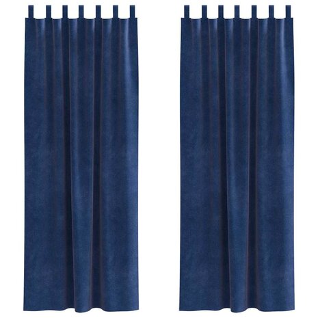 Verduisterende gordijnen 2 pcs Donkerblauw 140 x 225 cm Fluweel 2