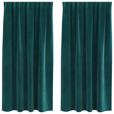 Verduisterende gordijnen 2 pcs Donkergroen 140 x 175 cm Fluweel 2