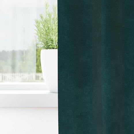 Verduisterende gordijnen 2 pcs Donkergroen 140 x 175 cm Fluweel 3