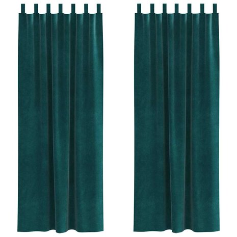 Verduisterende gordijnen 2 pcs Donkergroen 140 x 225 cm Fluweel 2